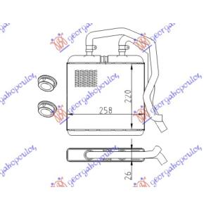 GREJAC KABINE (B) +/ - AC (220x260) 01 - IVECO DAILY (2000-2007) (OEM: 504026722)