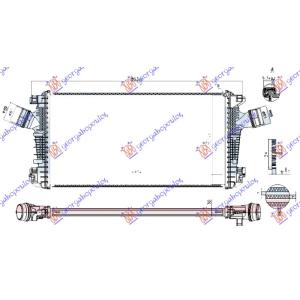 HLADNJAK INTERKULERA 2.0 BENZIN 11 - 665x360 CEV 61mm OPEL INSIGNIA (2008-2013) (OEM: 1302274, 20979494)