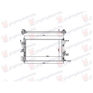 HLADNJAK MOTORA 2.0 DIZEL (MAN) (680x396x26) (VALEO) OPEL INSIGNIA 2008-2013 (G09) (OEM: 1300371, 1300372, 13434153)