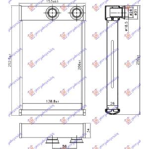 GREJAC KABINE (BR) (20 5x 140 x26) OPEL MERIVA (2010-2014) (OEM: 1618288, 1843527.13406298, 13263329)