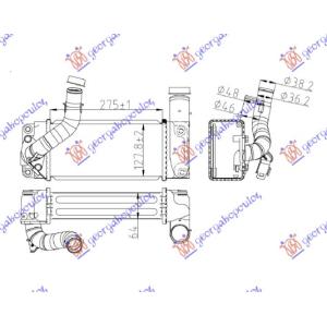 HLADNJAK INTERKULERA 1.4 D4D (275x130) TOYOTA AURIS (2006-2010) (OEM: 179000N030)