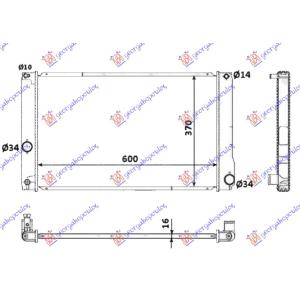 HLADNJAK MOTORA 1.8 HIBRID (AUTO) (60x35x16) TOYOTA AURIS (2007-2010) (OEM: 16400-37230, 1640037230, G901002010)