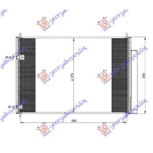 HLADNJAK KLIME BENZIN - DIZEL (59.6x38x1.6 TOYOTA AURIS (2006-2010) (OEM: 88450-02280, 8845002280, 8845002300)