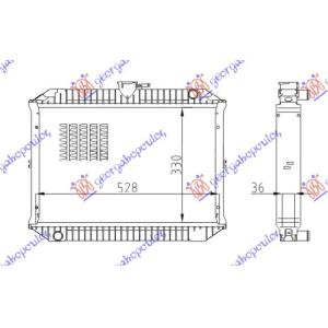 HLADNJAK MOTORA 1.5 BENZIN (33x54.5x36) NISSAN VANETTE SPAIN (C220) (1986-1995) (OEM: 21400Y9504)