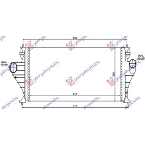 HLADNJAK INTERKULERA 2.0i8V TURBO BENZIN - 1.9 - 2.1TD PEUGEOT 406 SDN (1996-2005) (OEM: 0384.F4, 0384F4)