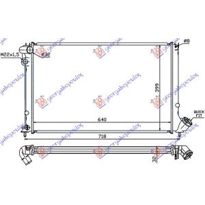 HLADNJAK MOTORA 2.01 - 16V+A/C (64x40)MANUALNI PEUGEOT 406 SDN (1996-2005) (OEM: 1301GE, 1330.78, 1330.Q4)