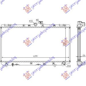 HLADNJAK MOTORA DIZEL (35.2x69.9x2.7) TOYOTA COROLLA (E 10) L/B (5D) (1992-1996) (OEM: 1640064650, 164006A160)