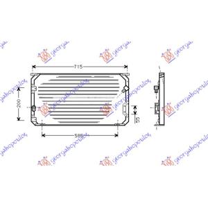 HLADNJAK KLIME (69x34) 93 - 96 (7.2/15.5) TOYOTA COROLLA (E 10) L/B (5D) (1992-1996) (OEM: 88460-12460, 8846012460)