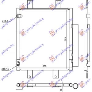 HLADNJAK KLIME 1.0i12V - 1.3 16V (33x36,8) DAIHATSU SIRION (2005-) (OEM: 88450-B1020, 88450B1020, 88450B1030)