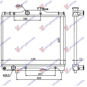 HLADNJAK MOTORA 1.0 - 1.3 (32.5x43.5) TOYOTA STARLET (EP 80) (1990-1995) (OEM: 16400-11320, 1640011320)