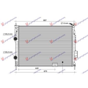 HLADNJAK MOTORA 2.0 BENZIN (AUTOM) (CEV DESNO) (590x430x27) NISSAN QASHQAI (2007-2010) (OEM: 21400JD900)