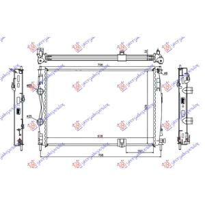 HLADNJAK MOTORA 2.0 DCi (63x44.5x34) NISSAN QASHQAI (2007-2010) (OEM: 21400-JD70A, 21400-JD71A, 21400JD70A)