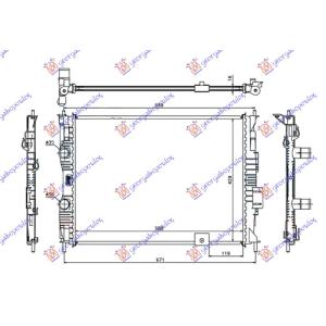 HLADNJAK MOTORA 2.0i 16V (+/-AC) (59x45) (NISSENS) NISSAN QASHQAI 2007-2010 (J10/NJ10) (OEM: 21400-JD200, 21400JD200, 4416948)