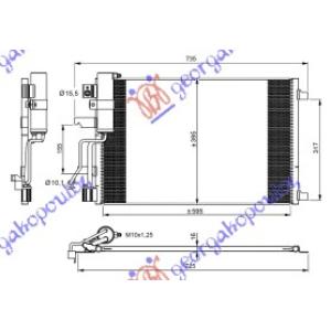 HLADNJAK KLIME 2.0DCi (61x39) NISSAN QASHQAI (2007-2010) (OEM: 92100BR40A, 92100JD700, 92100JD71A)