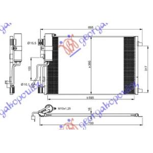 HLADNJAK KLIME 1.5 DCi (61x39) NISSAN QASHQAI (2007-2010) (OEM: 92100-1D700, 921001D700, 92100JD500)