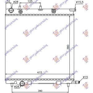 HLADNJAK MOTORA 1.1 - 1.4 - 1.6 BENZIN (380x390) PEUGEOT 1007 (2005-2009) (OEM: 1330.C0, 1330C0, 1330C2)