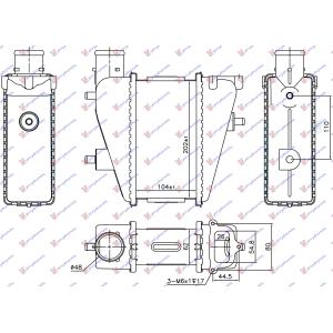 HLADNJAK INTERKULERA 2.2 CTDI (104x202x62) HONDA CIVIC H/B-L/B (2006-2012) (OEM: 19710-RSR-E01, 19710RSRE01)