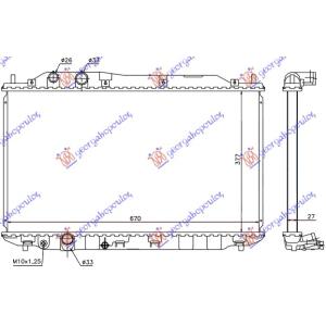 HLADNJAK MOTORA 1.6 - 1.8 16V AUTOM. (37.5x67x27) HONDA CIVIC SEDAN (2006-2011) (OEM: 19010-RNA-JS1, 19010RNAJS1)