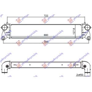HLADNJAK INTERKULERA 1.6 - 1.9 JTD (660x127x50) SUZUKI SX4 (2007-2013) (OEM: 13620-79J50, 1362079J50)