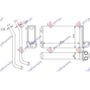 GREJAC KABINE (M) +/ - AC (234x138) PEUGEOT 205 (1983-1992) (OEM: 644851)