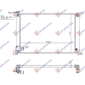 HLADNJAK MOTORA 3.3i 24V HIB 675x472 LEVO LEXUS RX 330/350/400 (2003-2009) (OEM: 1604120351)