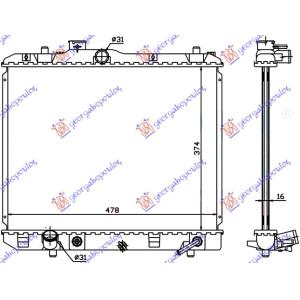 HLADNJAK MOTORA AUTO (375x500x16) OPEL AGILA (2008-2014) (OEM: 17700-73KBO, 1770073KBO)