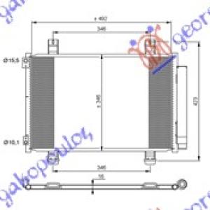 HLADNJAK KLIME 1.0 - 1.2 BENZIN (550x350x16) OPEL AGILA (2008-2014) (OEM: 4709214, 93194055, 9531051K00)