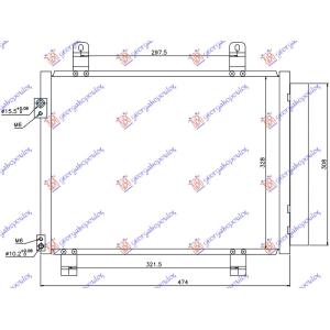 HLADNJAK KLIME 1.3 DIZEL (420x330x16) OPEL AGILA (2008-2014) (OEM: 4709132, 93193976, 9531051K10)