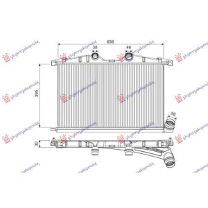 HLADNJAK INTERKULERA 2.2-3.0 DIZEL (AUTO) (770x392) CITROEN C5 (2008-2016) (OEM: 0384N5)
