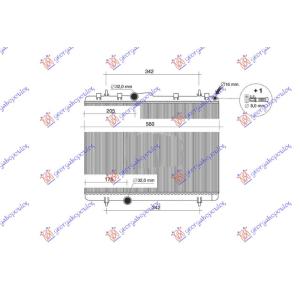 HLADNJAK MOTORA 1.6-2.0 HDI DIESEL (MANUELNI) (+/-AC) (380x549) (NISSENS) CITROEN C5 (2008-2016) (OEM: 1330.J9, 1330J9, 133340)