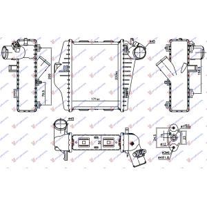 HLADNJAK INTERKULERA 1.0i TURBO (171x233) BEHR SMART FORTWO (2007-2012) (OEM: A4515010101, A4515010301)