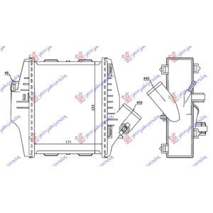 HLADNJAK INTERKULERA 0.8 CDi DIZEL (171x233x50) SMART FORTWO (2007-2012) (OEM: 4515010201, A4515010201)