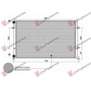 HLADNJAK MOTORA 1.4/1.6/2.0 FSI/SDI (MAN/AUTO) (+AC) (650x415) (LEMLJEN) VW EOS (2006-2011) (OEM: 1K0121251BQ, 1K0121251BR, 1K0121251CD)