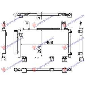 HLADNJAK KLIME 1.3 SPORT (47.8x32.2) DAIHATSU SIRION (1999-2005) (OEM: 8461-97207, 846197207, 88460-97207)