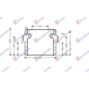 HLADNJAK INTERKULERA BENZIN (752x852x68) MERCEDES ACTROS (1996-2002) (OEM: 9425010201)