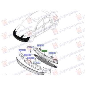 SINA ZADNJEG BRANIKA 5 VRATA (O) KIA RIO (2005-2011) (OEM: 865301G000, 866301G200)