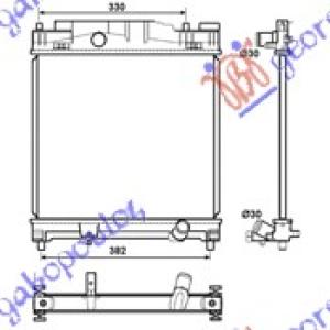 HLADNJAK MOTORA 1.0 - 1.3 BENZIN (37x40) TOYOTA IQ (2009-2016) (OEM: 16400-40220, 1640040220)