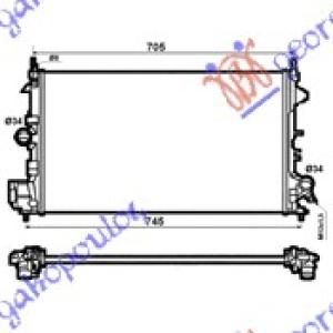 HLADNJAK MOTORA 1.4 DIZEL MANUALNI (376x402) (KOYO) TOYOTA IQ (2009-2016) (OEM: 16400-33100, 1640033100)