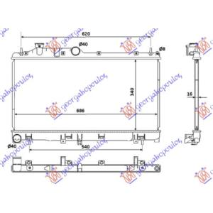 HLADNJAK MOTORA 2.0 - 2.5 BENZIN (34x68.5x16) SUBARU IMPREZA (2008-2014) (OEM: 45119-FG030, 45119FG030)