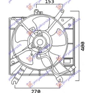 VENTILATOR KOMPLET BENZIN KIA RIO (2002-2005) (OEM: 0K30B15025B, 0K30B15025C, 25380-FD100)