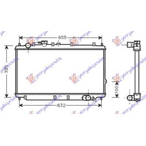 HLADNJAK MOTORA BENZIN (34.5x70) KIA SHUMA (1996-2001) (OEM: 0K2A1-15-200, 0K2A115200)