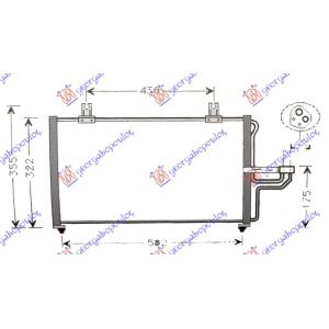 HLADNJAK KLIME BENZIN (58x28.2) KIA SHUMA (1996-2001) (OEM: 0K2B1-61-480B, 0K2B161480B)