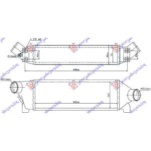 HLADNJAK INTERKULERA 2.0 TDi 02 - 06 (40x12.7x7.3 FORD TRANSIT (2000-2006) (OEM: 2C119L440BA, 2C119L440BB, 4432117)