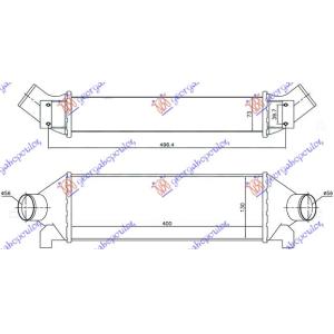 HLADNJAK INTERKULERA 2.4 T.D. (40x12.7x7.6) FORD TRANSIT (2000-2006) (OEM: 4042309)