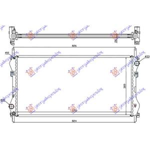 HLADNJAK MOTORA 2.3i 16V 2.4 TD (+/-AC) (77x40) (VALEO) FORD TRANSIT 2000-2006 (FA/FB/FZ/FC) (OEM: 1113206, 1671798)