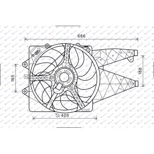 VENTILATOR KOMPLET BENZIN - DIZEL ALFA ROMEO MITO (2008-) (OEM: 51813582)