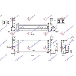 HLADNJAK INTERCOOL.1.8Di/TDCi - 07 (340x128x62 FORD TRANSIT CONNECT (2003-2010) (OEM: 1201168, 2T1Q9L440AB, 2T1Q9L440AC)