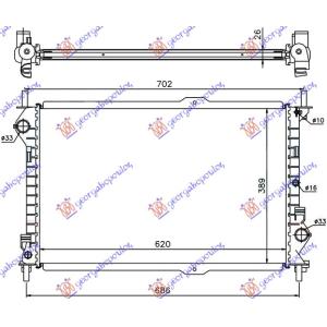 HLADNJAK MOTORA 1.8 BENZIN - 1.8TDCI - A/C (62x38. FORD TRANSIT CONNECT (2003-2010) (OEM: 4367089)