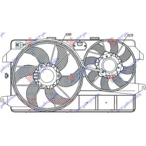 VENTILATOR (DUPLI/2MOTORA )+A/C 1.8BEN - DI FORD TRANSIT CONNECT (2003-2010) (OEM: 4371786)