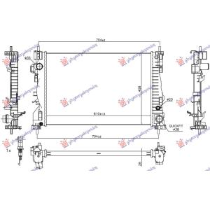 HLADNJAK MOTORA 1.4 TURBO (120) (61x40.5x2.6) (MARELLI) ALFA ROMEO GIULIETTA 2010-2020 (940) (OEM: 50514466, 50514472)